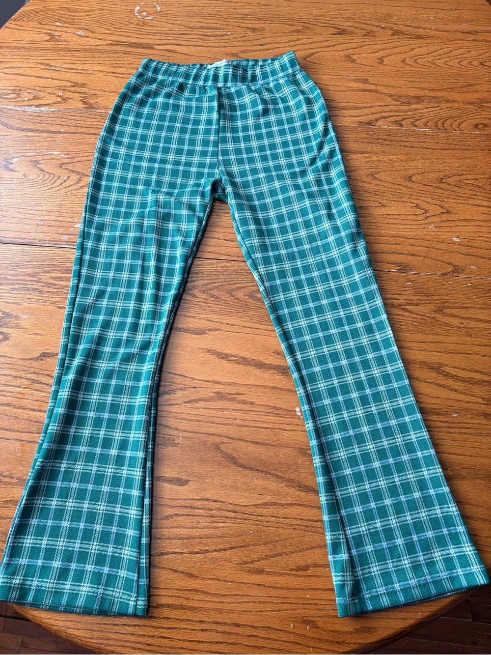 BDG Green Plaid Boot Cut Pants